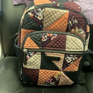 Vera Bradley Patchwork Denim Navy Floral Backpack
